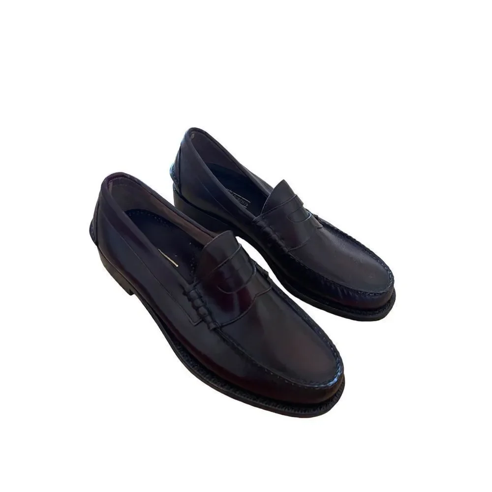 Johnston & Murphy Mens Brown Moc Toe Slip On Leather Loafer Dress Shoes Size 8
